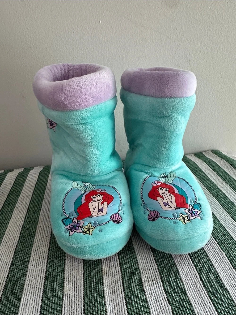 Disney Aqua & Lavender Ariel Plush Slipper Boots for Kids